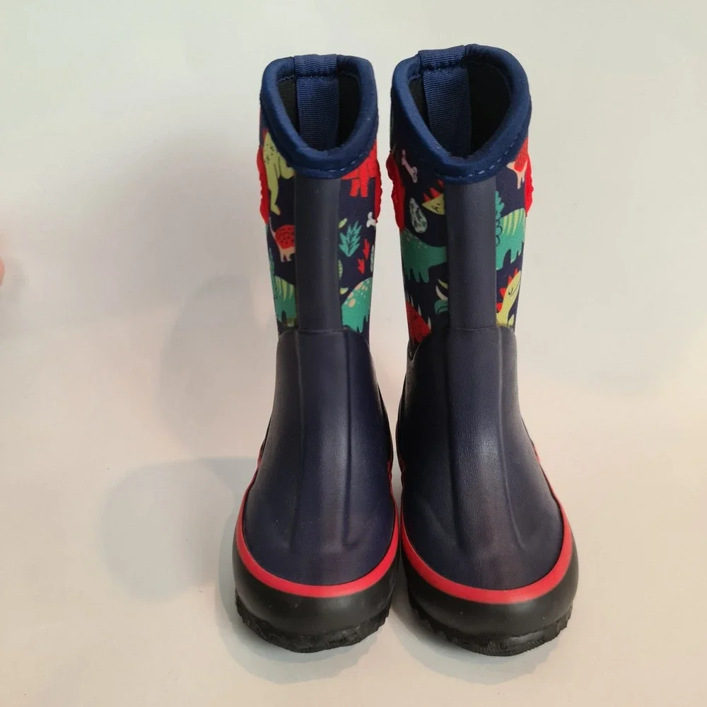 Lone Cone Dinosaur Print Kids Mud Boots Waterproof Toddler Size 4T Navy‎ Blue